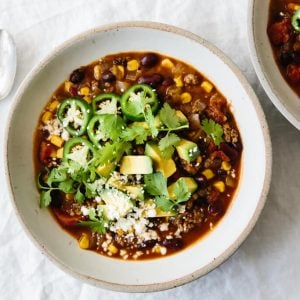 Taco soup is guaranteed to be a family favorite. It's healthy, incredibly easy (only takes 30 minutes) and naturally gluten-free. The perfect healthy dinner!