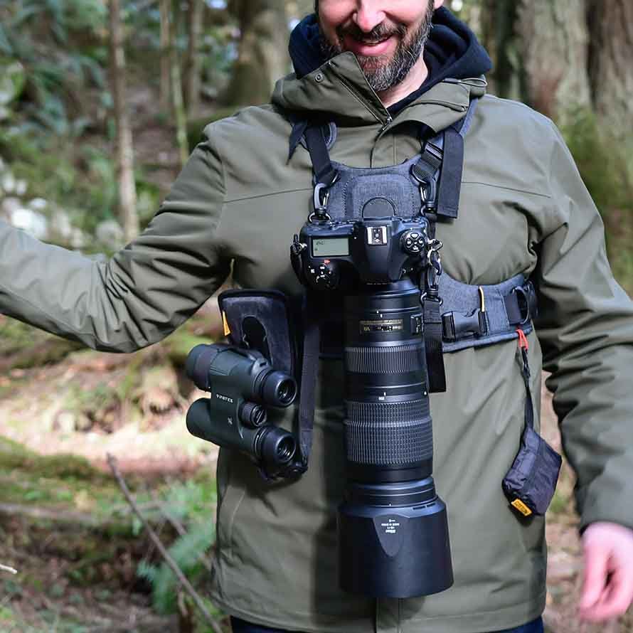 CCS G3 GREY Binocular & Camera Harness - Cotton Camera Carrying Systems
